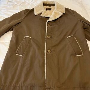 John Blair Sherpa Lined Ranch Coat – Men’s 44R – Heavy Winter Jacket – Brown